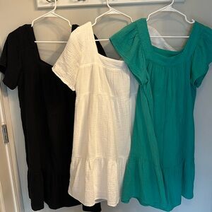 Bundle of 3 Rails Dresses Black White Green Size S/XS unworn and unwashed